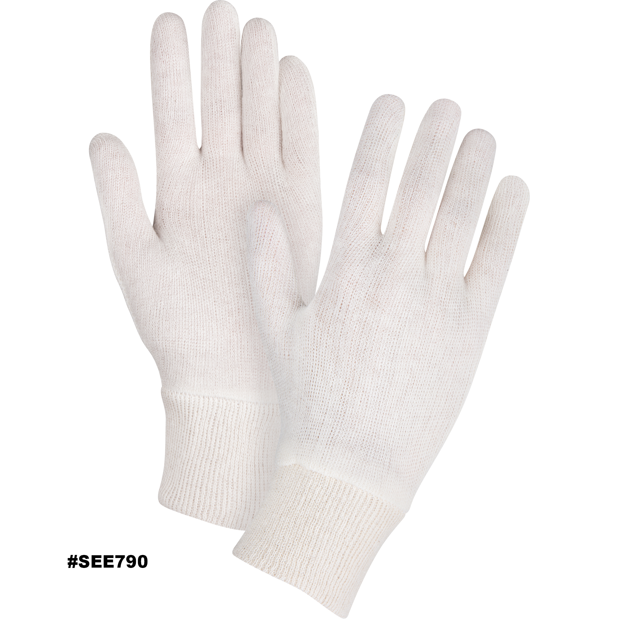 Zenith Inspection Gloves, Poly/Cotton, Knit Wrist Cuff, Men's