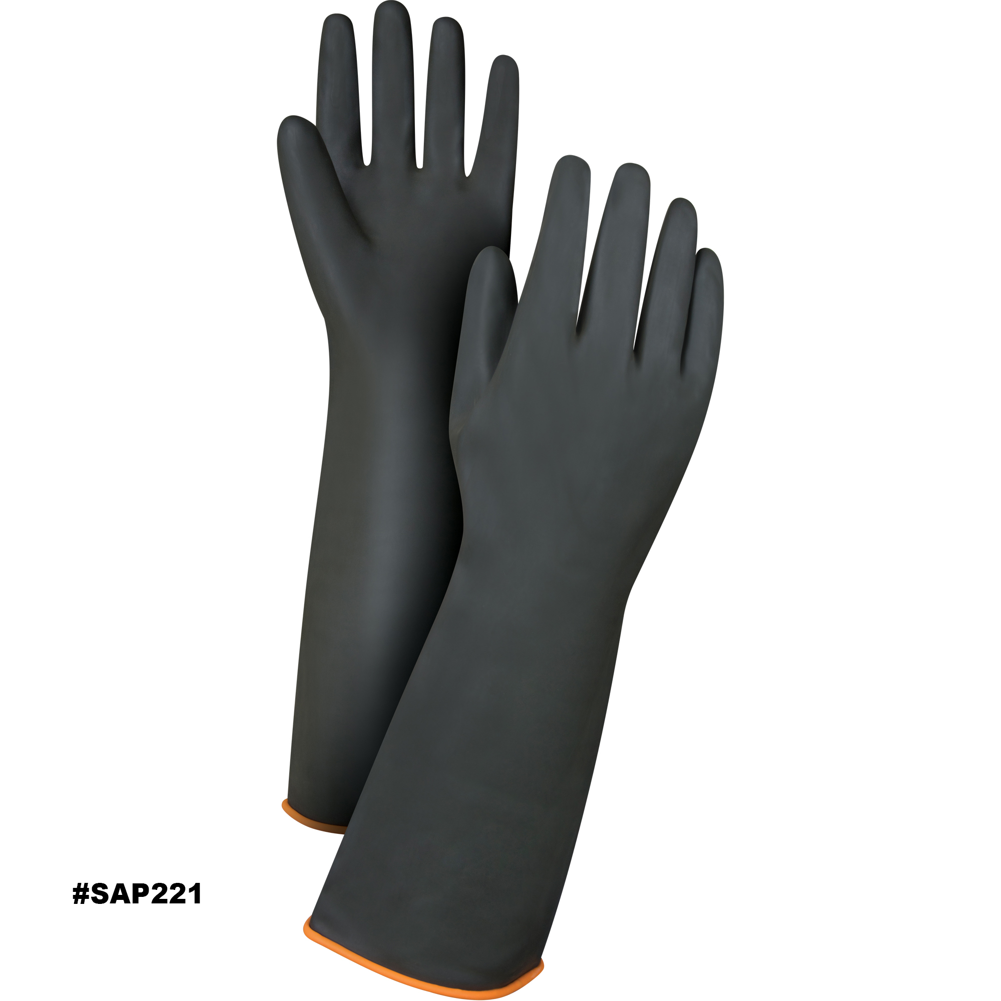 Zenith Heavyweight Gloves, Size Large/9, 18" L, Rubber Latex, 30-mil Model: SAP221