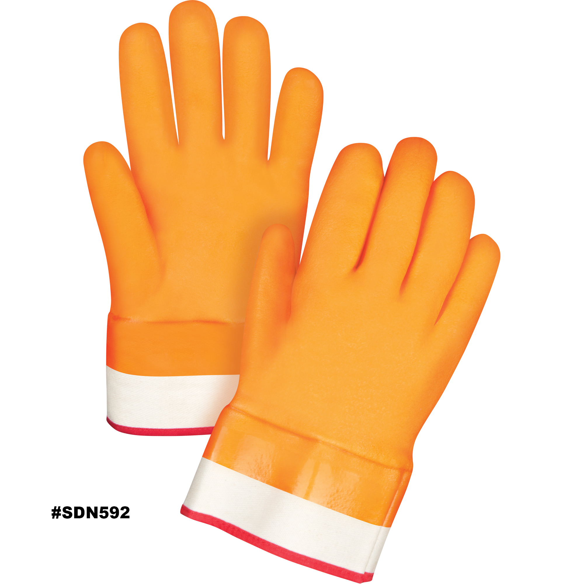 Zenith Winter Lined Gloves, Size Large/9, 10" L, PVC, Foam Fleece Inner Lining, Winter Weight Model: SDN592