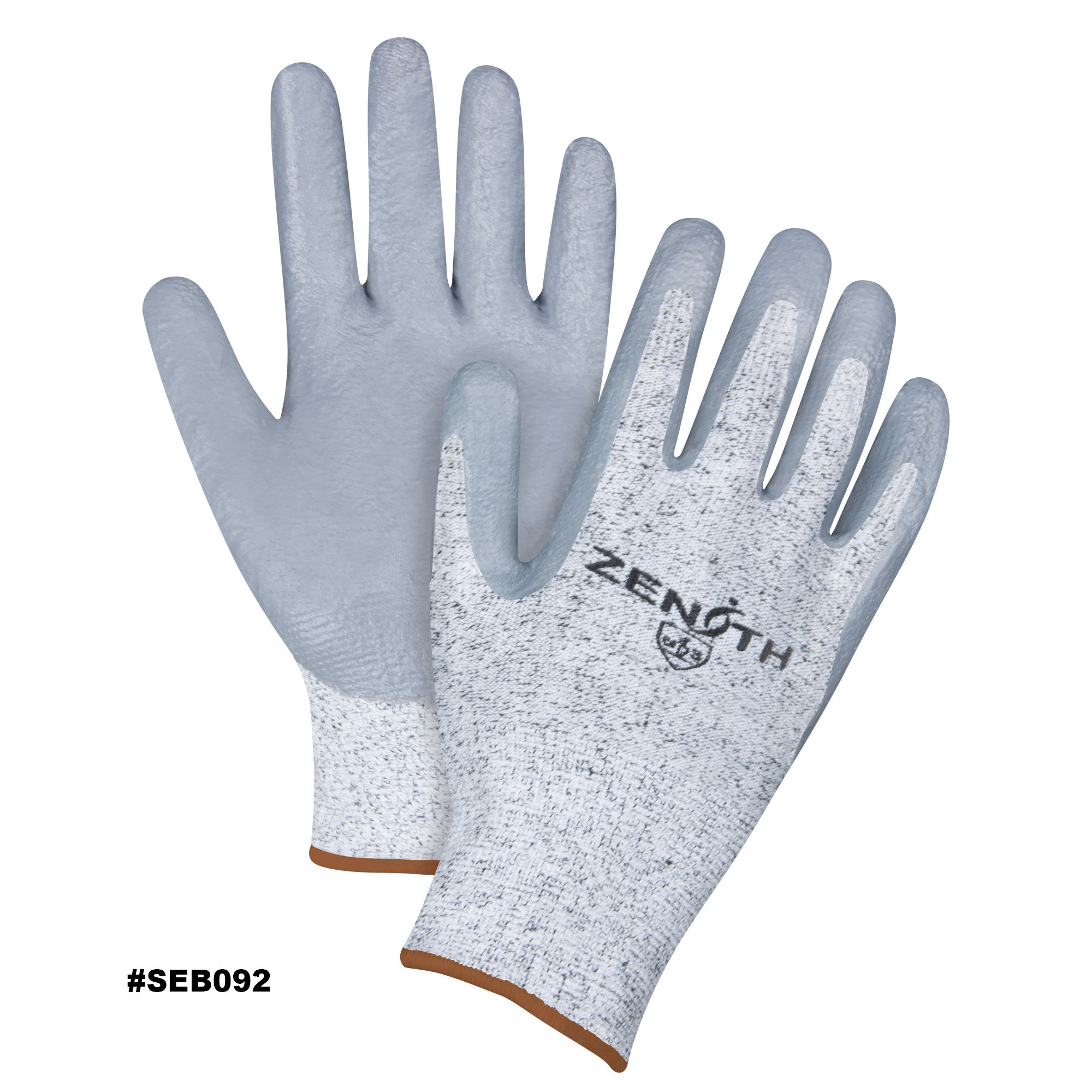 Zenith Coated Gloves, Size Large/9, 13 Gauge, Nitrile Coated, HPPE Shell, EN 388 Level 3/ANSI/ISEA 105 Level 2 Model: SEB092