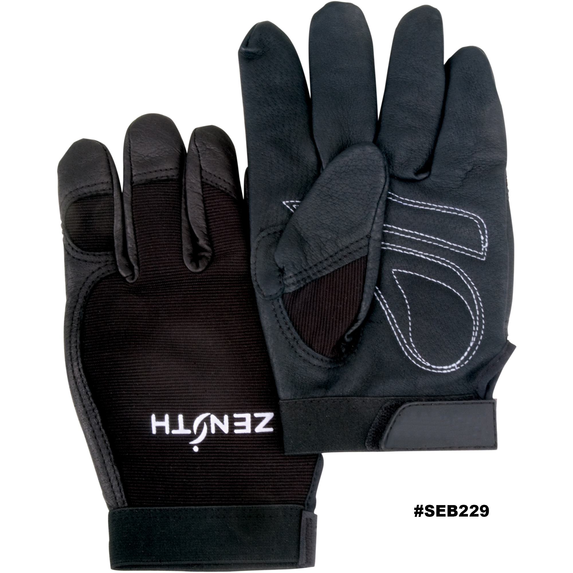Zenith ZM300 Mechanic Gloves, Grain Cowhide Palm, Size Large Model: SEB229