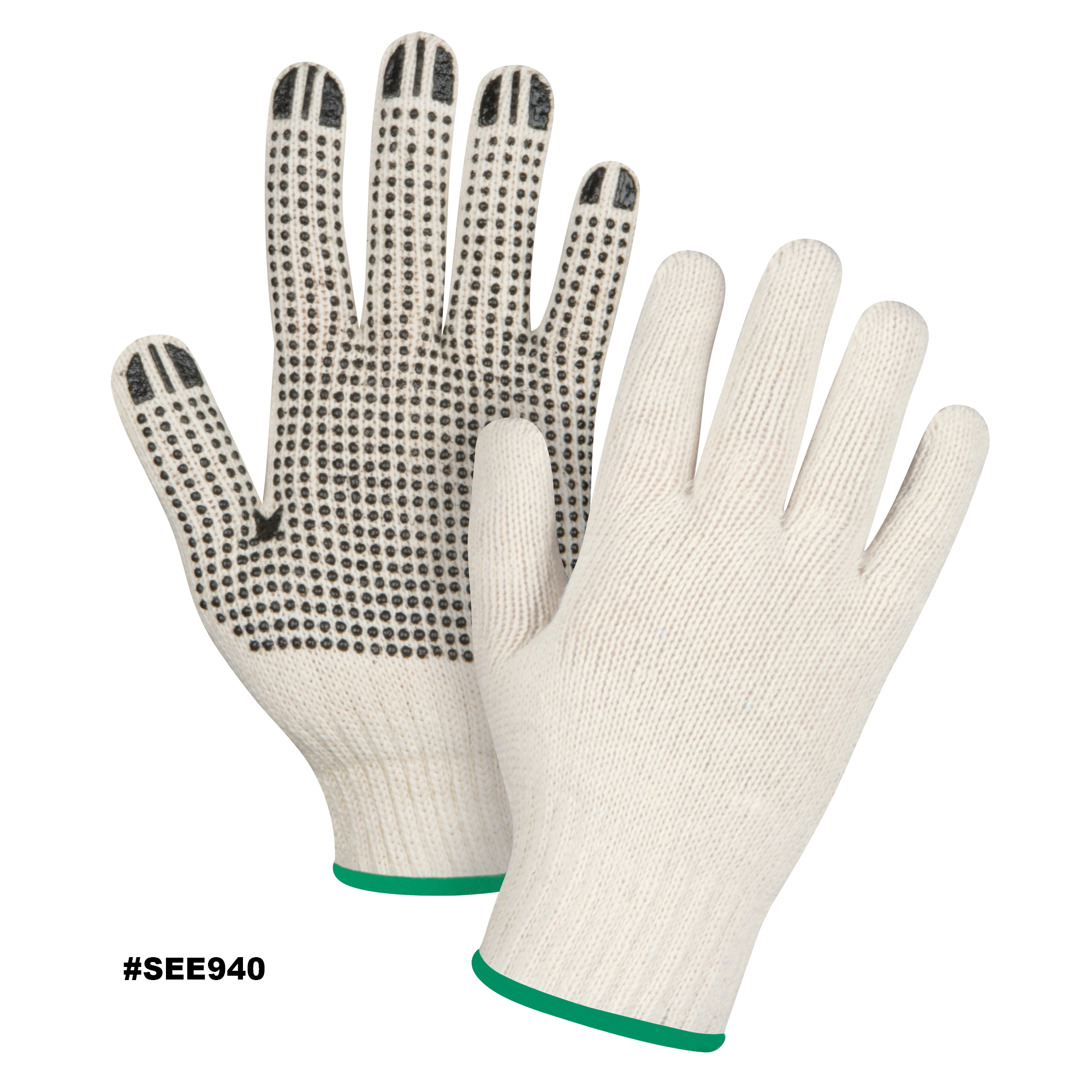 Zenith Dotted Gloves, Poly/Cotton, Single Sided, 7 -Guage, Medium Model: SEE940