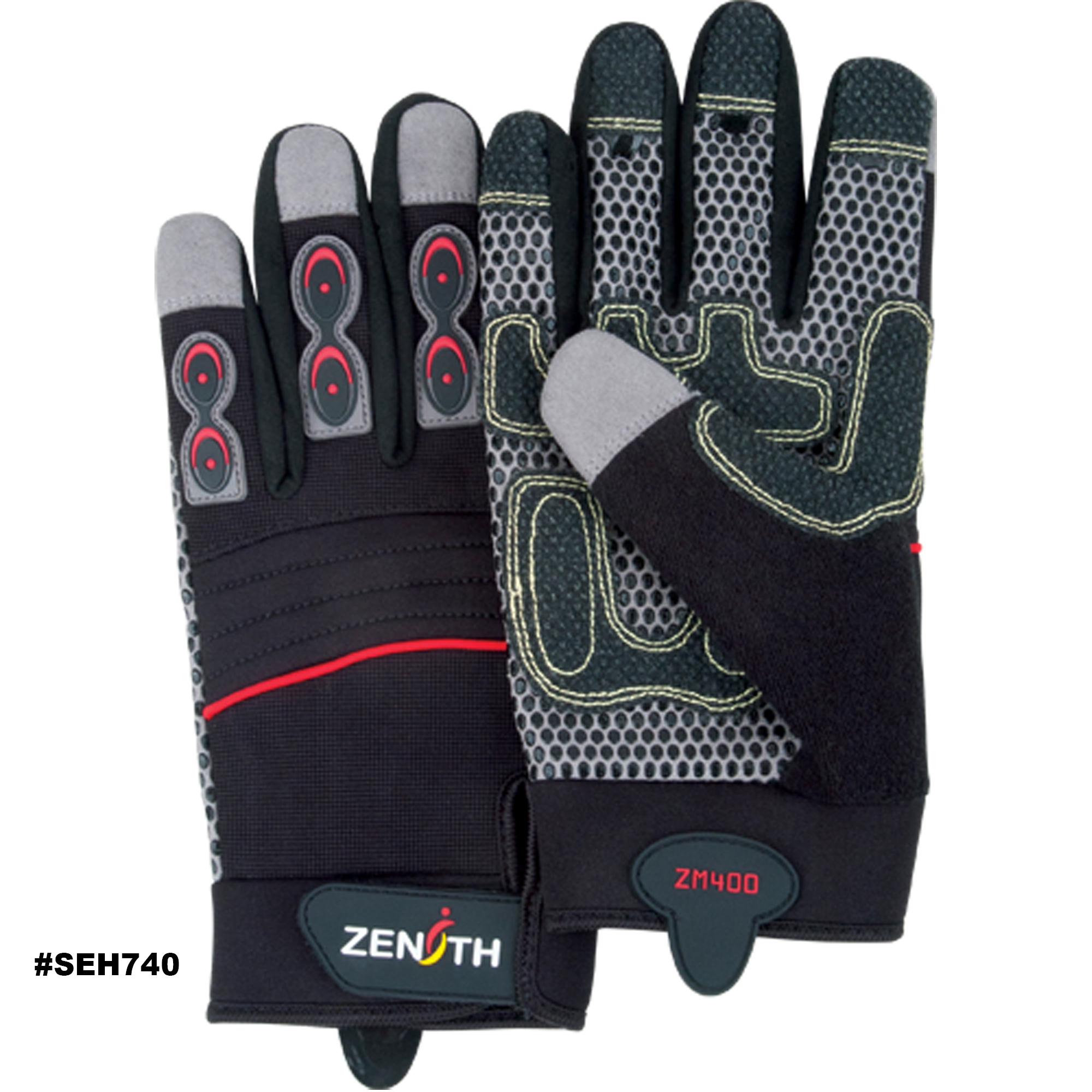 Zenith ZM400 Premium Mechanic Gloves, Synthetic Palm, Size Large Model: SEH740