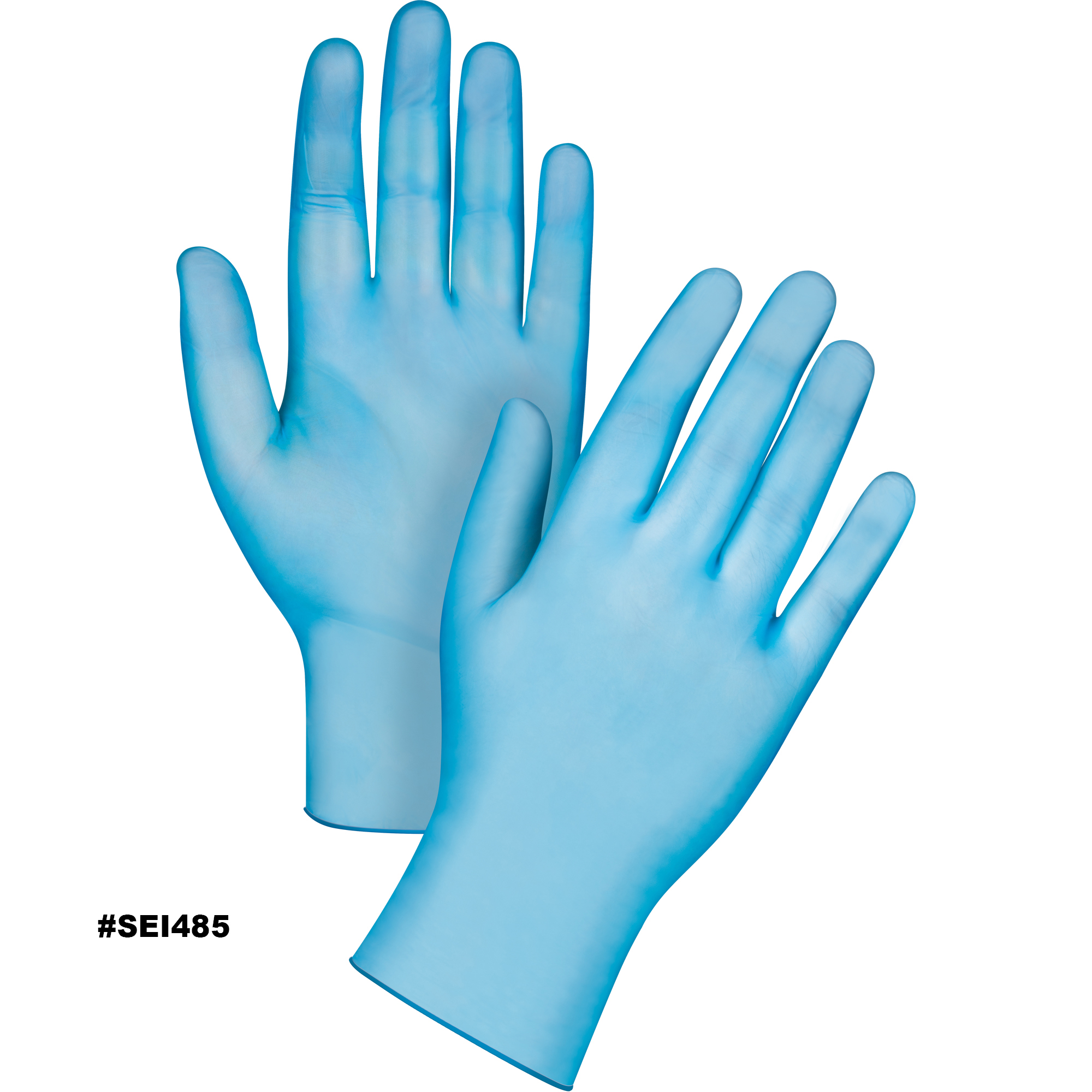 Zenith Disposable Gloves, Large, Vinyl, 4-mil, Powdered, Blue Model: SGQ439