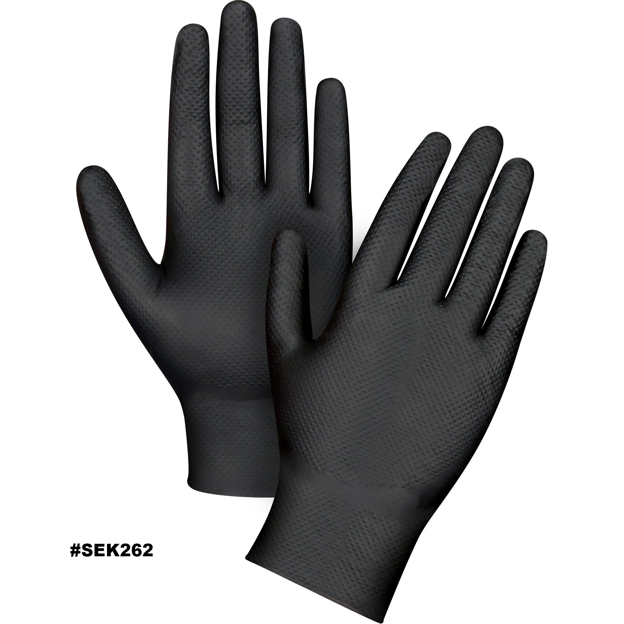 Zenith Heavyweight Gloves, Large, Nitrile, 8-mil, Powder-Free, Black Model: SEK263