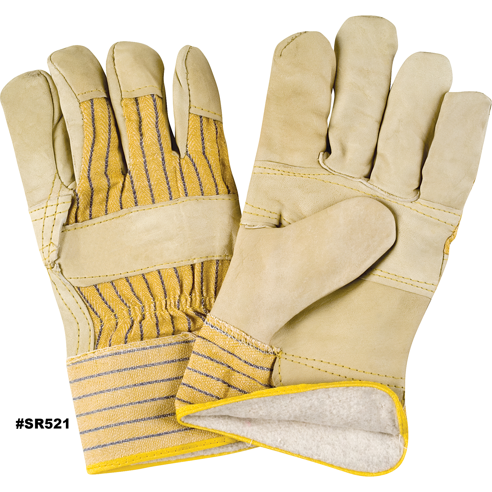 Zenith Fitters Patch Palm Gloves, Large, Grain Cowhide Palm, Cotton Fleece Inner Lining Model: SR521