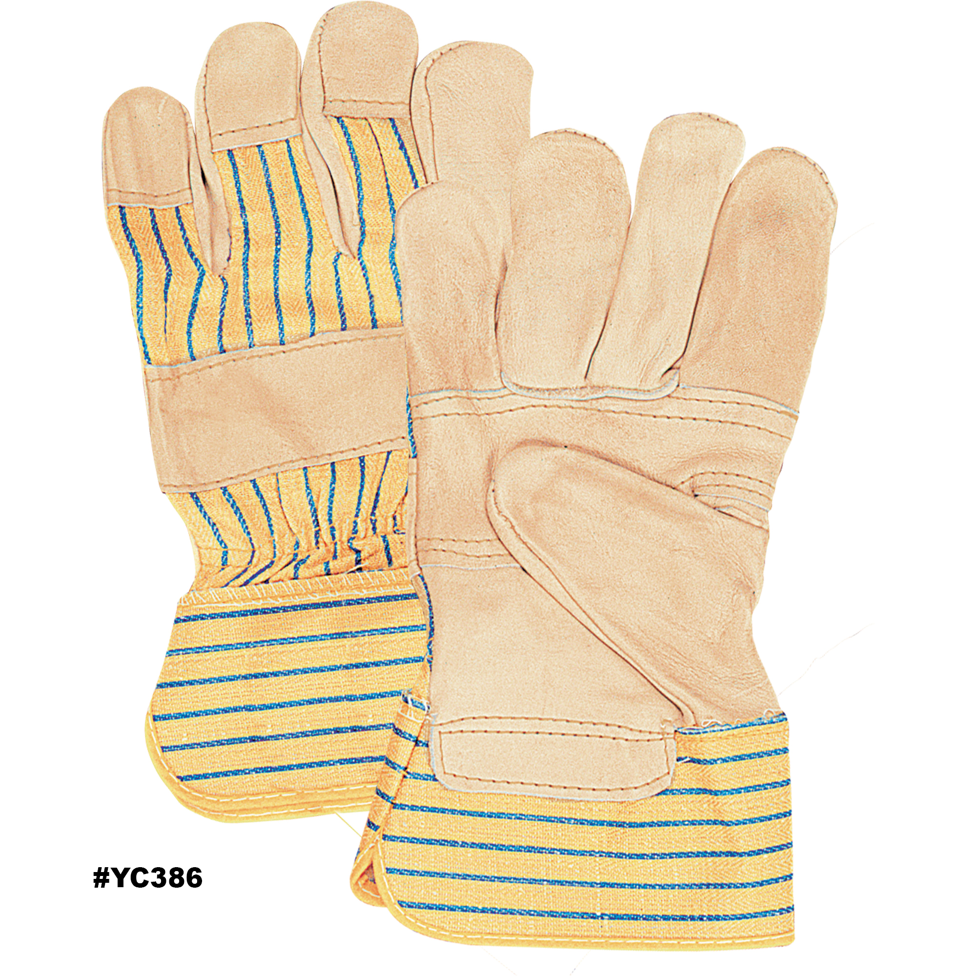 Zenith Fitters Patch Palm Gloves, Large, Grain Cowhide Palm, Cotton Inner Lining Model: YC386